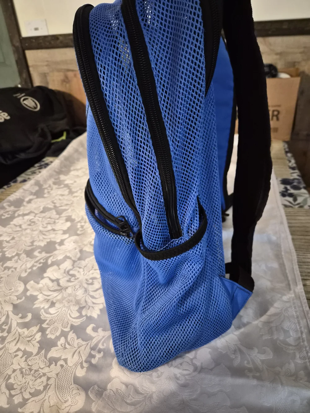 Puma Blue and Black Mesh Backpack